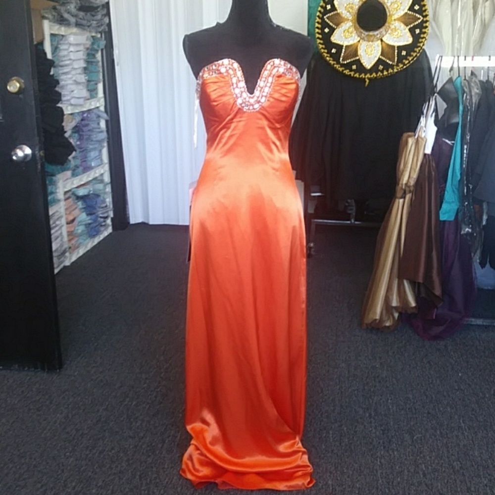 Formal dress color tangerine